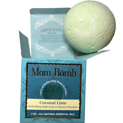 Mom Bomb Coconut Lime Bath Bomb (Shower Steamer) - Essential Oils, Clean Ingredients - Relaxing Aromatherapy Fizz, Skin-Softening - Made in USA… Beauty & Personal Care Mom Bomb