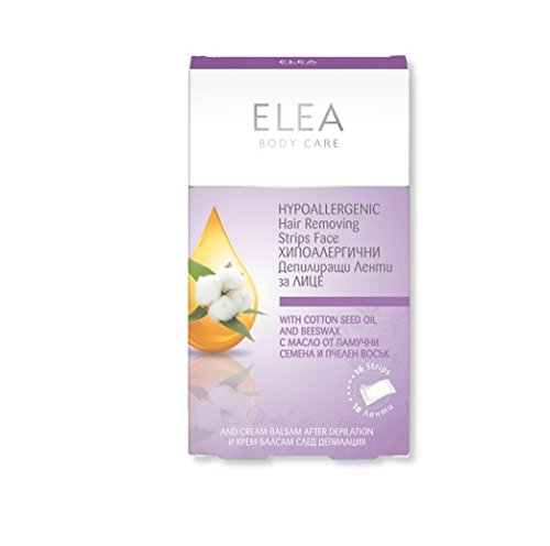 Hypoallergenic Hair Removing Strips for Face with Beeswax and Cotton Seed Oil Elea - 16 pcs + Calming Balm 15 g. / 0.5 oz. Beauty and Personal Care Elea