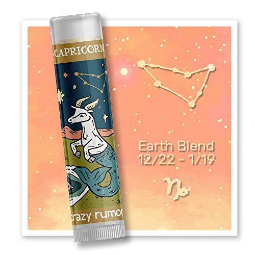 Crazy Rumors Capricorn Zodiac All Natural, Plant Based Lip Balm to Moisturize and Nourish your Lips - Earth Blend (Sweet Vanilla, Fragrant Rose Beauty and Personal Care Crazy Rumors