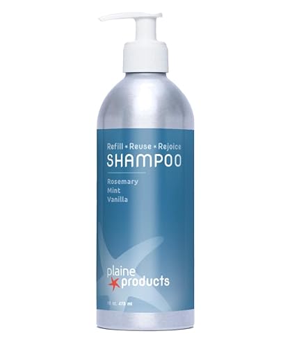 Eco-Friendly Shampoo - Rosemary, Mint, Vanilla - Sulfate Free, 16oz (Refillable Bottle with pump) Beauty & Personal Care Plaine Products