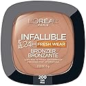 L'Oreal Paris Infallible Up to 24H Fresh Wear Soft Matte Longwear Bronzer. Waterproof, heatproof, transfer, humidity and sweatproof, Fair, 0.31 oz Beauty & Personal Care L'Oreal Paris