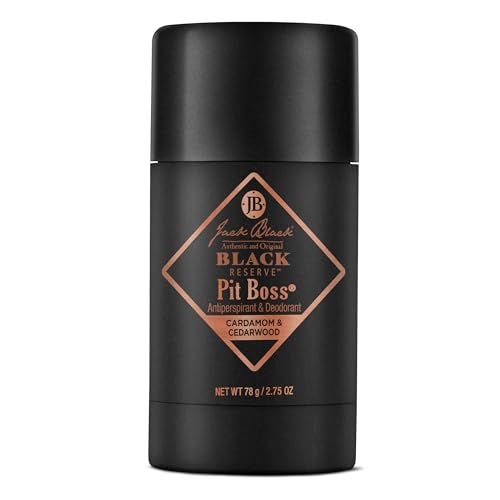 Jack Black Pit Boss Black Reserve Antiperspirant & Deodorant Men - 2.75 oz - Cardamom & Cedarwood - Mens Deodorant for Sensitive Skin Beauty & Personal Care Jack Black
