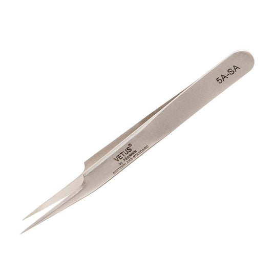 Vetus Tweezer Stainless Steel Non-magnetic Curved Pointed Tip Precision Eyelash Eyebrow Extensions Lashing Tool (5a-sa) Beauty and Personal Care Vetus