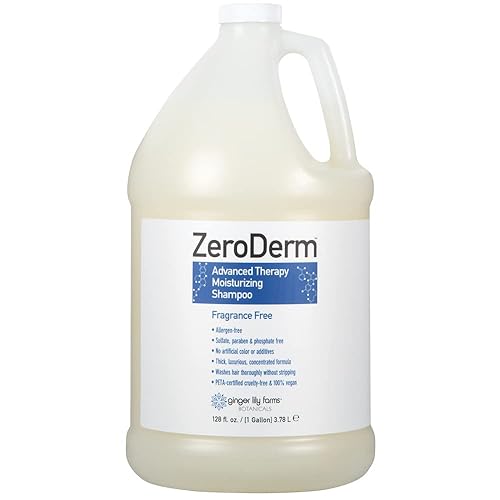Ginger Lily Farms Botanicals ZeroDerm Advanced Therapy Moisturizing Shampoo for All Hair Types, 100% Vegan & Cruelty-Free, Fragrance Free, 1 Gallon Beauty & Personal Care Ginger Lily Farms