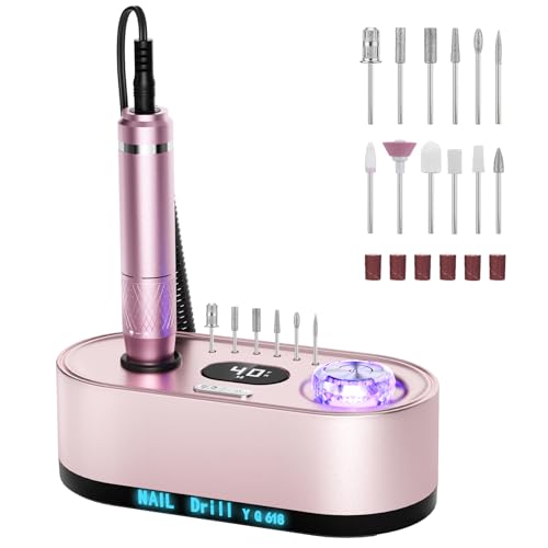 JOSGLOI 40000RPM Electric Nail File Drill Professional Kit, Drill Machine with LCD Display, Manicure Pedicure Polishing Acrylic Gel Nail Grinder Beauty and Personal Care JOSGLOI Default Title
