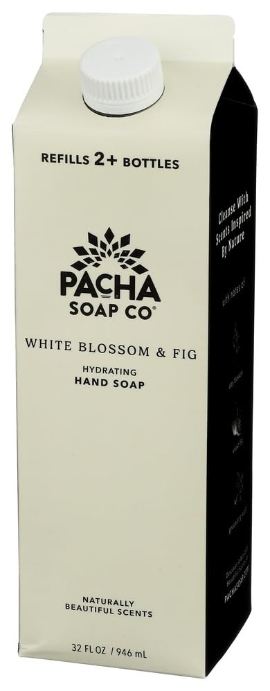 PACHA SOAP White Blossom & Fig Refill Hand Soap, 32 FZ Beauty & Personal Care Pacha Soap Co