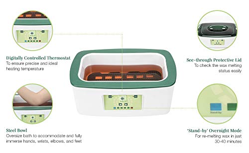 Clean + Easy Digital Paraffin Wax Warmer with Refills - Paraffin Wax Machine for Hand & Feet, Moisturizing Spa Treatment Beauty and Personal Care Clean + Easy