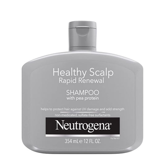 Neutrogena Healthy Scalp Rapid Renewal Shampoo with Pea Protein, UV Damage Protection for Strong, Healthy Hair, Fragrance Free, White, 12 fl oz Beauty & Personal Care Neutrogena