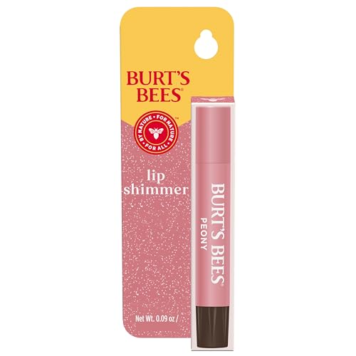 Burt's Bees Shimmer Lip Tint, Tinted Lip Balm Stick, Moisturizing for All Day Hydration with Natural Glowy Pigmented Finish & Buildable Color, Peony Beauty & Personal Care Burt's Bees