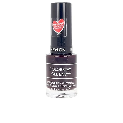 Revlon ColorStay Gel Envy Longwear Nail Polish, with Built-in Base Coat & Glossy Shine Finish, in Plum/Berry, 610 Heartbreaker, 0.4 oz Beauty & Personal Care REVLON