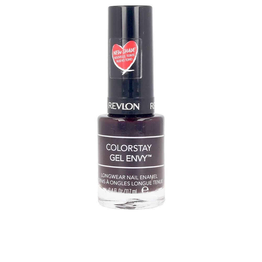 Revlon ColorStay Gel Envy Longwear Nail Polish, with Built-in Base Coat & Glossy Shine Finish, in Plum/Berry, 610 Heartbreaker, 0.4 oz Beauty & Personal Care REVLON