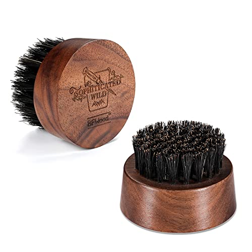 BFWood Beard Brush for Men - Boar Bristles Small and Round - Black Walnut Wood Beauty & Personal Care BFWood