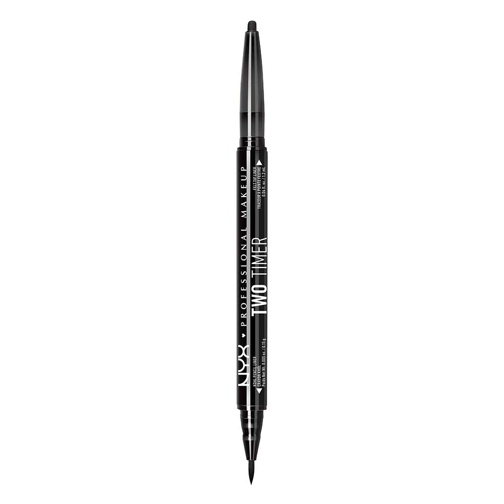 NYX PROFESSIONAL MAKEUP Two-Timer Dual Ended Eyeliner, Eyeliner Pencil, Jet Black Beauty & Personal Care NYX PROFESSIONAL MAKEUP