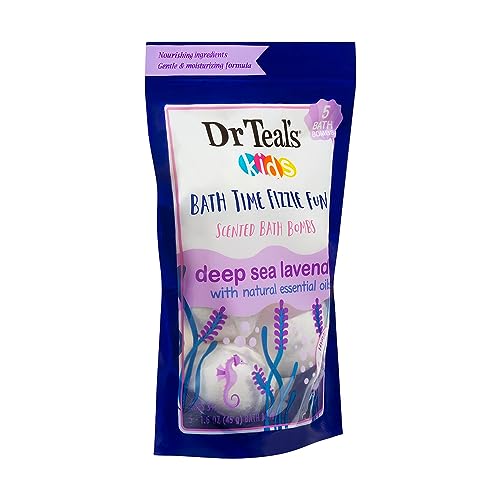 Dr Teal's Ultra Moisturizing Kids Bath Time Fizzie Fun Scented Bath Bombs Deep Sea Lavender with Natural Essential Oils (Unisex) 1.6 Oz Beauty & Personal Care Dr Teal's