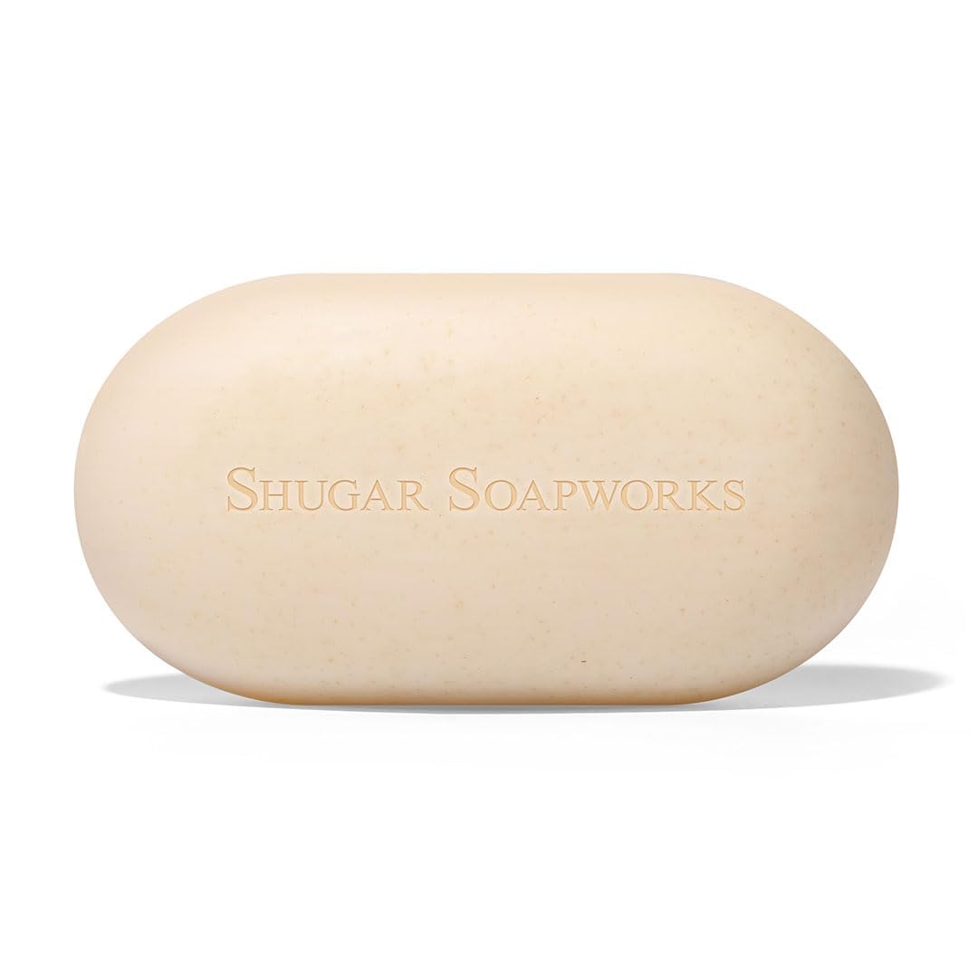 Shugar Soapworks Oatmeal & Lemon Verbena 5 oz Beauty Bar Soap | Plant-Based Vegan Formula | Sulfate & Paraben Free | Gentle Exfoliating Cleanser Beauty & Personal Care Shugar Soapworks