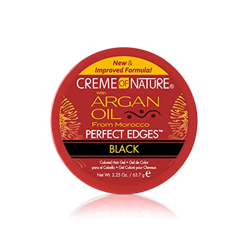 Creme of Nature Perfect Edges™ Black Edge Control Gel, 24-Hour Hold with Gray Coverage and Shine, Non-Flaking Tinted, Argan Oil Edge Tamer, 2.25 oz Beauty & Personal Care Creme of Nature