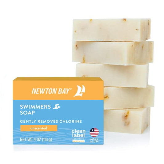 Newton Bay Swimmers Soap | All Natural Body and Face Wash Soap Bar | Gently Washes Away Chlorine After Swimming | Revitalizes Sensitive Skin | 5-Pack Beauty & Personal Care Newton Bay