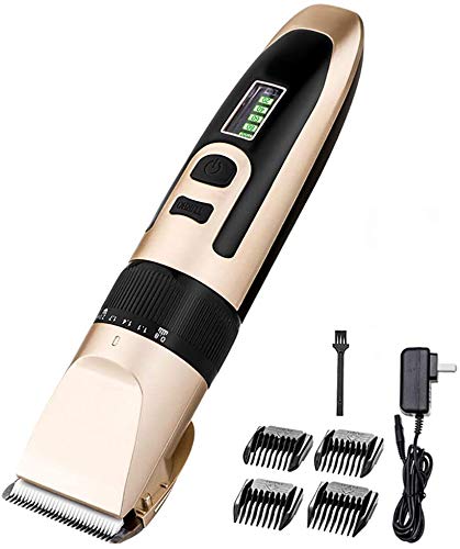 GLESVOWIO Hair Clipper Rechargeable Professional Electric Power Display Razor Child Adult Cordless Trimmer for Style Haircutting At Home-Gold Beauty and Personal Care GLESVOWIO