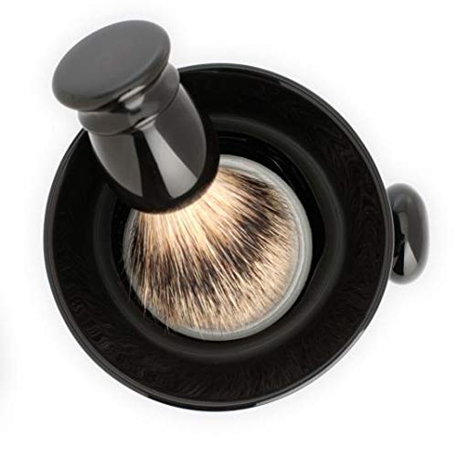 MÜHLE Black Porcelain Platinum Rim Shaving Mug - Shave Dish Accessory for Soaps and Creams, Modern Black Design Beauty and Personal Care MÜHLE
