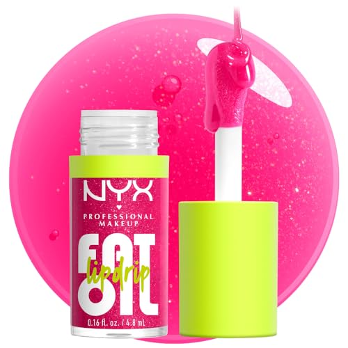 NYX PROFESSIONAL MAKEUP Fat Oil Lip Drip, Moisturizing Lip Oil Gloss, Vegan Tinted Formula, Up to 12 HR Hydration - Supermodel (Shimmering Magenta) Beauty & Personal Care NYX PROFESSIONAL MAKEUP