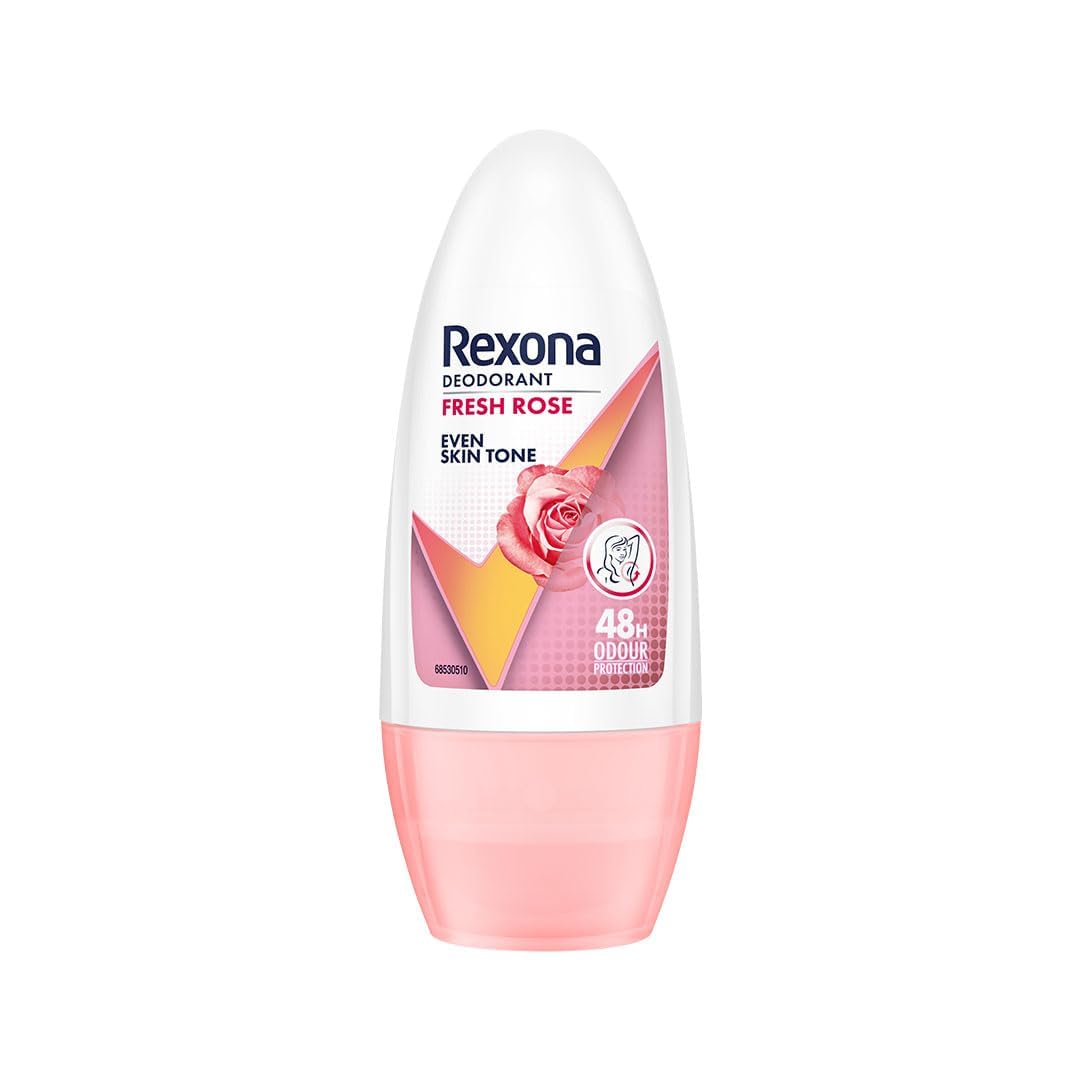 Rex-ona Fresh Rose Roll-On Deodorant for Women, 50 ml, Pack of 3, Alcohol-Free with Glycerine, Antiperspirant for Even Skin Tone Beauty and Personal Care Metrey Herbotech