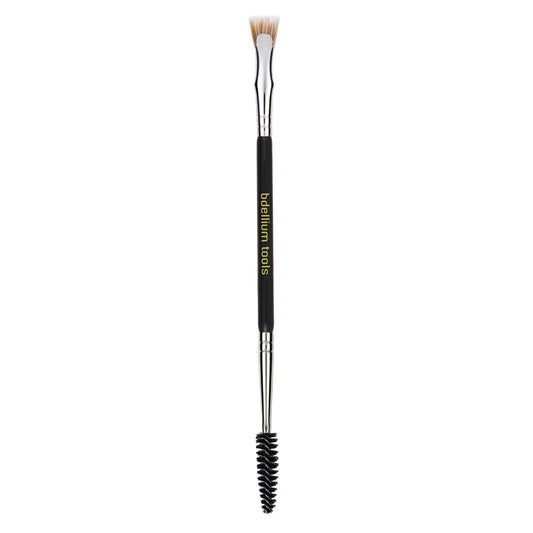 Bdellium Tools Professional Makeup Brush - Maestro Series 728 Double-ended Bent Lash Fan and Spoolie - With All-Vegan Synthetic Fibers, For Achieving