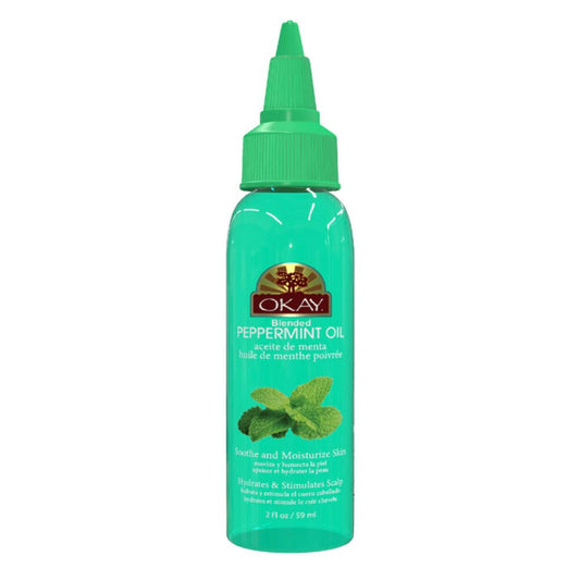 OKAY Peppermint Blended Oil for Hair Growth, Scalp & Skin - Cooling Peppermint Hair Oil Helps Dry Itchy Scalp, Moisturizes Hair & Skin, Lightweight Beauty & Personal Care OKAY