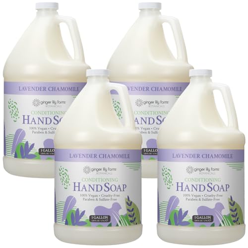 Ginger Lily Farms Botanicals Conditioning Liquid Hand Soap Refill, 100% Vegan & Cruelty-Free, Lavender Chamomile Scent, 1 Gallon (Pack of 4) Beauty & Personal Care Ginger Lily Farms