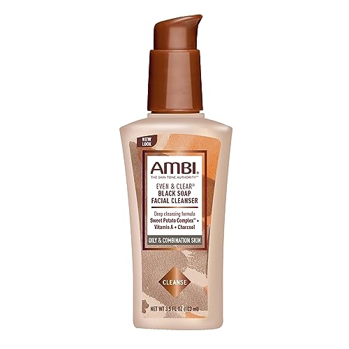 Ambi Even & Clear Purifying Charcoal Black Soap Facial Cleanser With Nutrient Rich Sweet Potato Complex | Helps Even Skin Tone | 3.5 Ounce Beauty & Personal Care Ambi