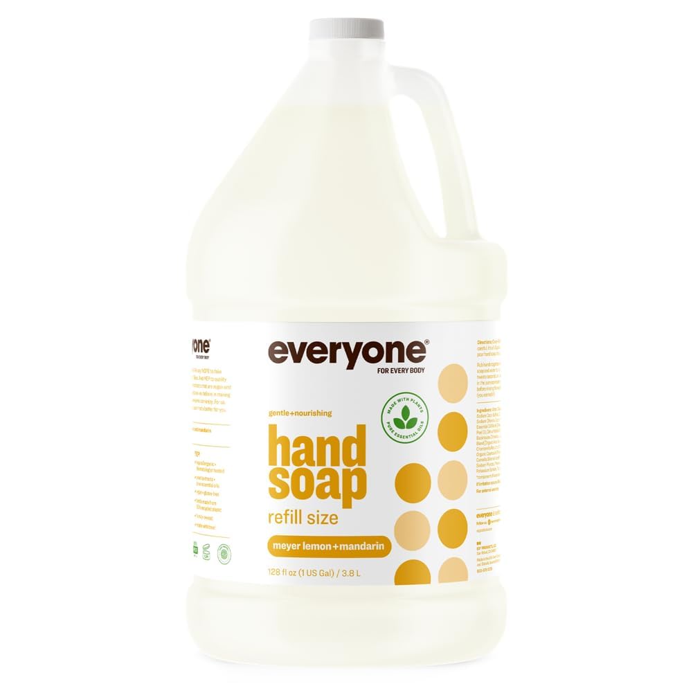 Everyone Liquid Hand Soap Refill, 1 Gallon, Meyer Lemon and Mandarin, made with Essential Oils for kitchen and bathroom Beauty & Personal Care everyone for every body