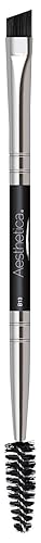 Aesthetica Pro Series Double Ended Eyebrow Brush & Spoolie - Angled Brow Brush for Precision Application & Blending of Eye Brow Powders, Waxes & Gels Beauty & Personal Care Aesthetica