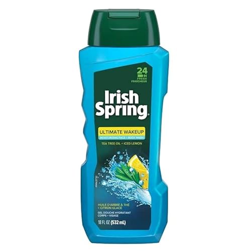 Irish Spring Ultimate Wake Up Tea Tree Face & Body Wash for Men, Moisturizing Body Wash Washes Away Bacteria - 18 Fl. Oz Beauty & Personal Care Irish Spring
