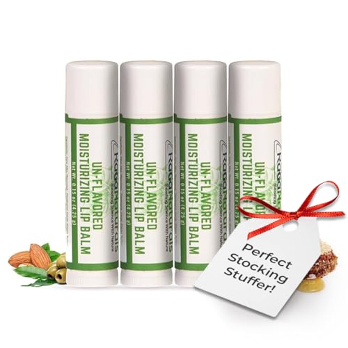 RaGaNaturals Natural Unscented Lip Balm - Original Beeswax, Shea Butter, Jojoba Oil, Vitamin E - Unflavored Chapstick Smooth, Hydrating, Moisturize Beauty and Personal Care RaGaNaturals