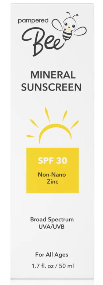 Pampered Bee Kids Mineral Sunscreen, SPF 30, Broad Spectrum UVA/UVB Protection, Non-Nano Zinc Oxide, for All Ages, Clean Formula, Face and Neck, 1.7 Beauty & Personal Care Pampered Bee