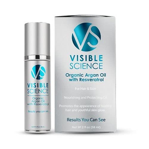 Visible Science Argan Oil Anti Aging Hair Serum - Hair Moisturizer to Repair Damaged Hair with Resveratrol - Antioxidants - Astaxanthin - Organic Beauty & Personal Care Visible Science