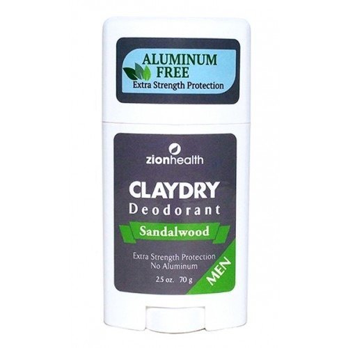 2 Pack Clay Dry Deoderant Men Sandlewood Zion Health 2.5 oz Stick Beauty and Personal Care Adama Minerals