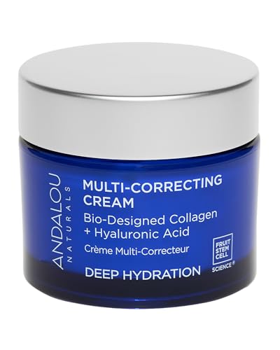 Andalou Naturals Deep Hydration Face Moisturizer Multi-Correcting Cream - Daily Skincare With Hyaluronic Acid, Vegan Collagen, & Fruit Stem Cells Beauty & Personal Care Andalou Naturals