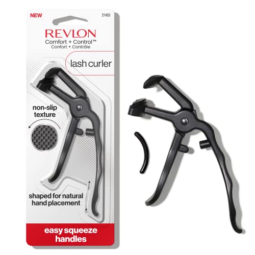 Revlon Comfort and Control Eyelash Curler, Easy to Use with Storage for Refill Pads Beauty & Personal Care REVLON
