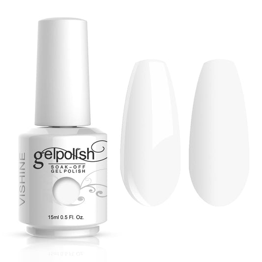 Vishine Gelpolish Professional UV LED Soak Off Varnish Color Gel Nail Polish Manicure Salon Pure White (1433) Beauty & Personal Care Vishine