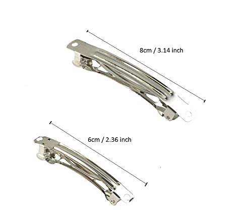 20pcs Assorted Size Metal Silver French Barrette Hair Clips for DIY Hair Clip Craft Bows Beauty & Personal Care Karuwil