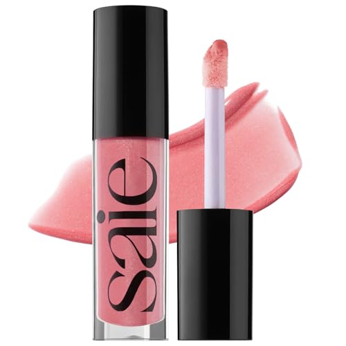 Saie Glossybounce - Hydrating Lip Gloss and Tinted Lip Oil Hybrid with Hyaluronic Acid & Jojoba Oil for Non-Sticky, Ultra-Shiny, Plump & Soft Lips - Beauty & Personal Care Saie