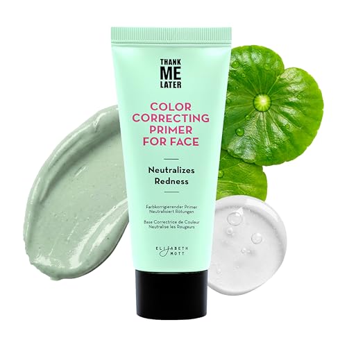 Elizabeth Mott Thank Me Later Color Correcting Face Primer - Niacinamide and Cica Soothes and Neutralizes Uneven Skin Tone and Facial Redness - Grips Beauty & Personal Care Elizabeth Mott