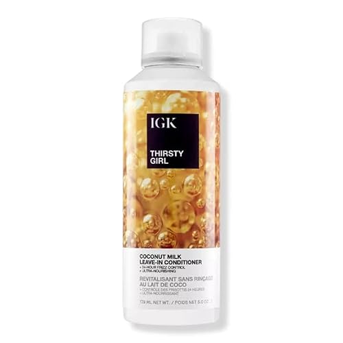 IGK THIRSTY GIRL Coconut Milk Leave-In Conditioner | Hydrate + Strengthen + Frizz Control | Vegan + Cruelty Free | 5 Oz Beauty & Personal Care IGK