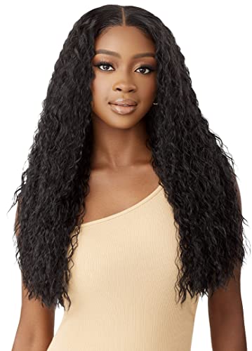 Outre - 5x5 Lace Closure Wig - Human Hair Blend - Peruvian Water Wave 24" (PLATINUM BLONDE 613)