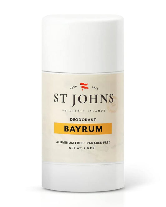 St Johns Bay Rum Aluminum Free Deodorant - Long-Lasting, Odor Resistant, & Soothing - Clear Deodorant Stick - Odor-Free Deodorant Made of Natural Beauty and Personal Care St. John