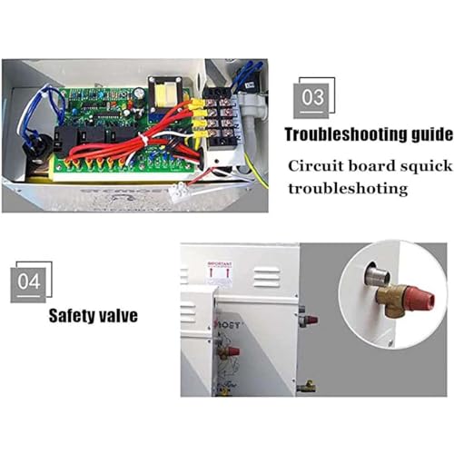 HYUIO steam Bath Steam Generator Kit for Home and Commercial Use, Automatic Heating with LED Digital Display, Ideal for steam Bath, Shower, Bath, Beauty and Personal Care HYUIO