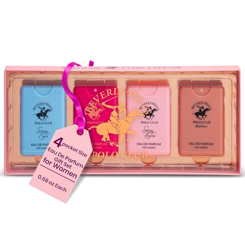 Beverly Hills Polo Club Women's Perfume Gift Set - 4 Piece Pocket Size Eau De Parfum Collection - Long-Lasting Scents for Her Beauty & Personal Care Beverly Hills Polo Club