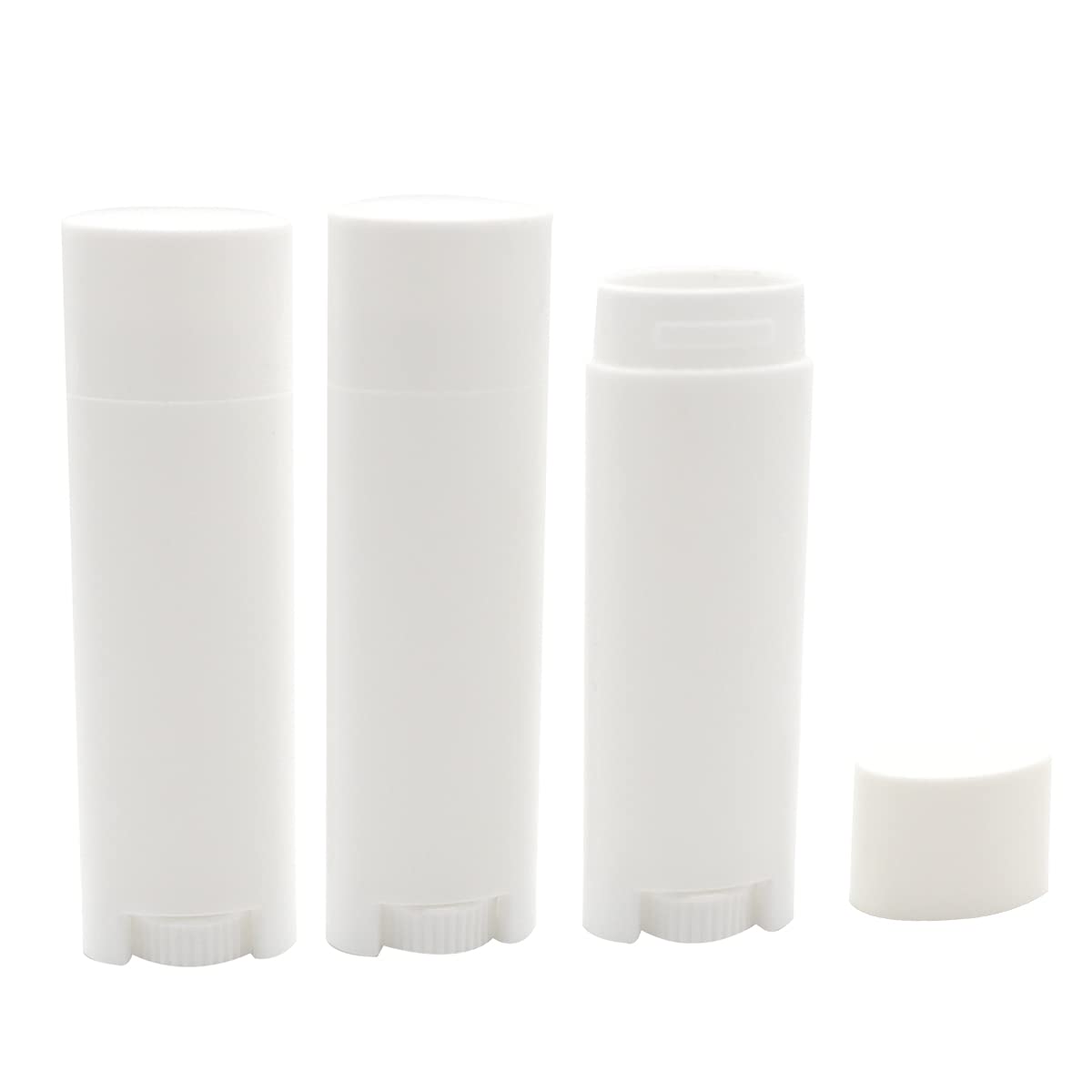 Ewanda store 5ml Oval Lip Balm Tubes,50PCS Plastic White Empty Oval Oval Deodorant Containers Lip Gloss Container Holder With Caps Beauty and Personal Care Ewanda store