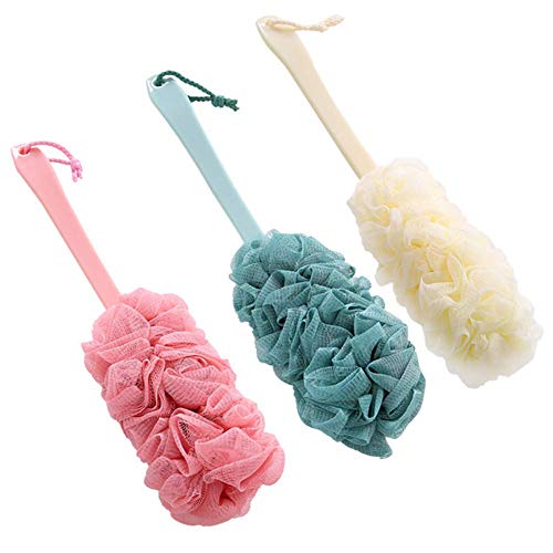 Nutteri 3 Pack Back Scrubber Long Handled Bath Brush Soft Mesh Sponge Exfoliating Body Scrub Back Cleaner Loofah Bathroom Shower Accessories for Women Beauty & Personal Care Nutteri