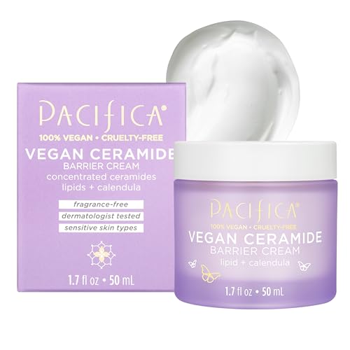 Pacifica Face Cream - Vegan Ceramide Barrier Cream w/Niacinamide & Shea Butter - Hydrating Daily Face Moisturizer Fragrance Free for Sensitive Skin Beauty & Personal Care Pacifica